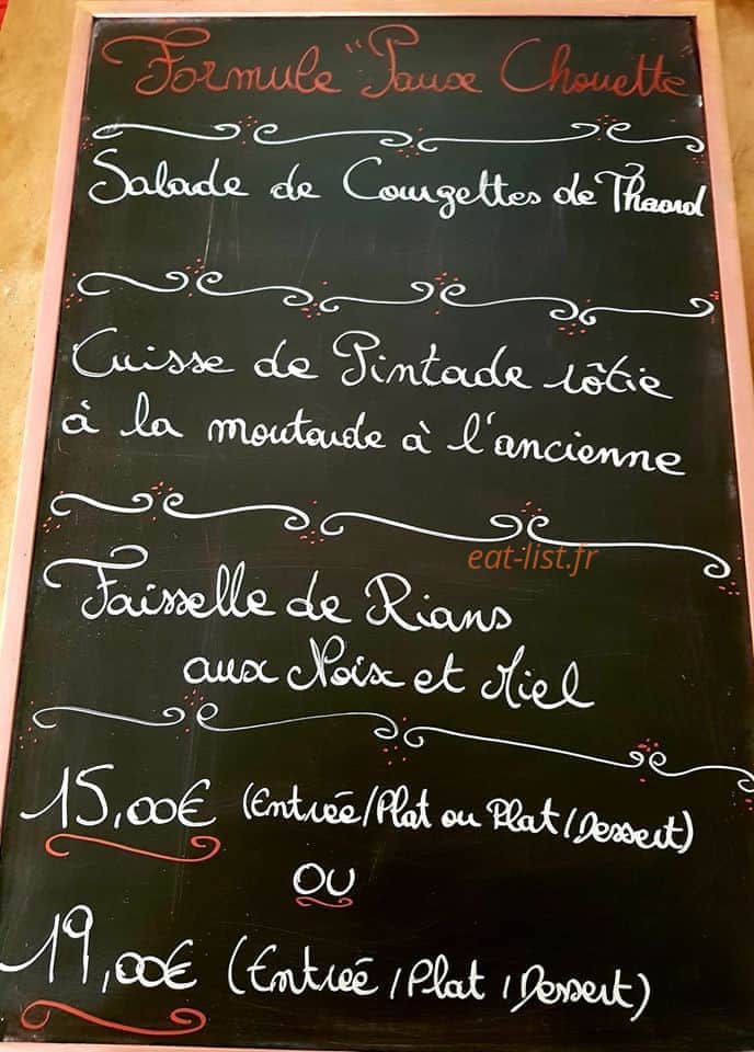 La Chouette Gourmande — carte page 1