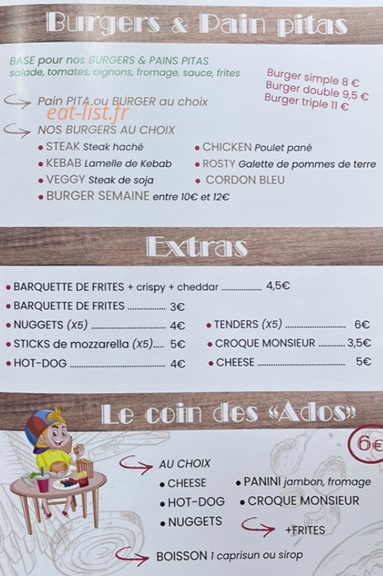 La Fringale — carte page 2