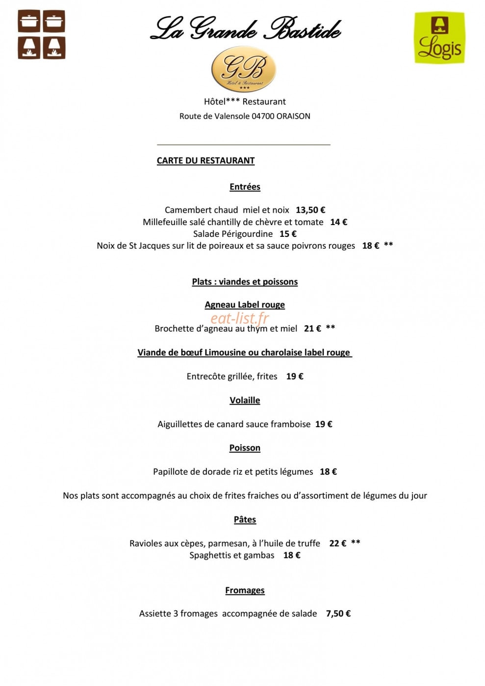 La Grande Bastide — carte page 1