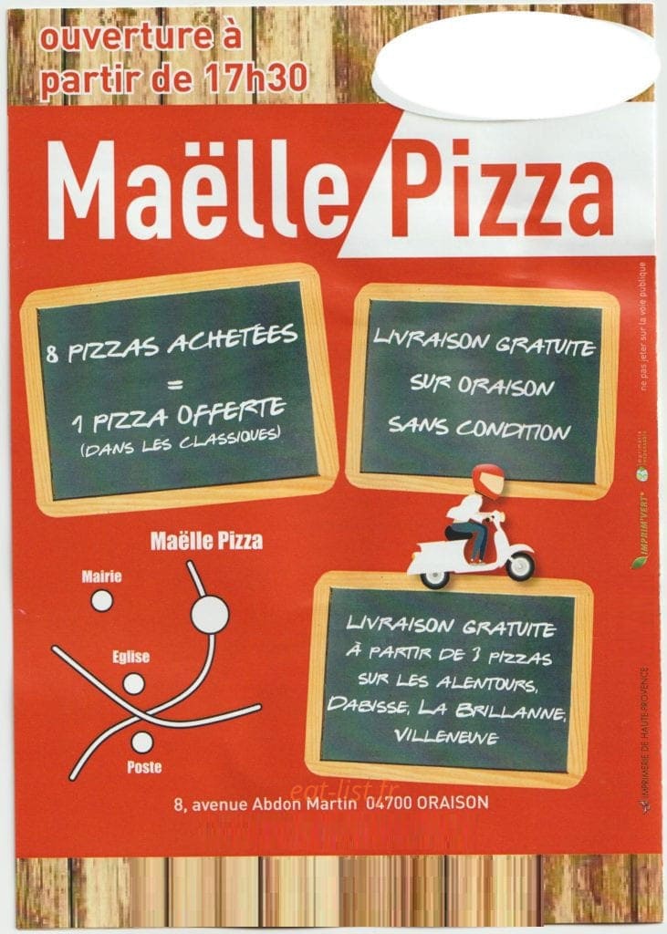 Maelle Pizzas — carte page 4