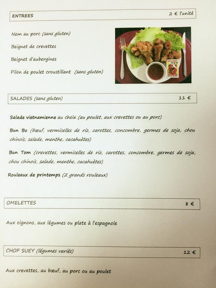 Restaurant au 9 — carte page 1