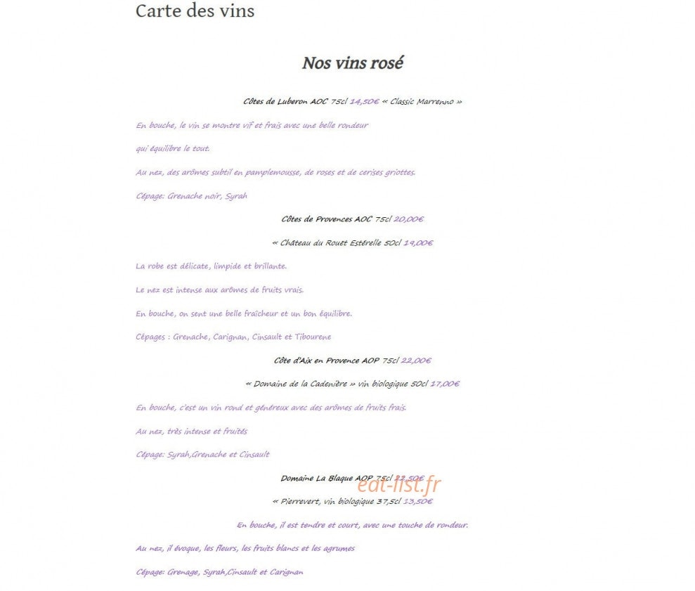 Les Lavandins — carte page 2