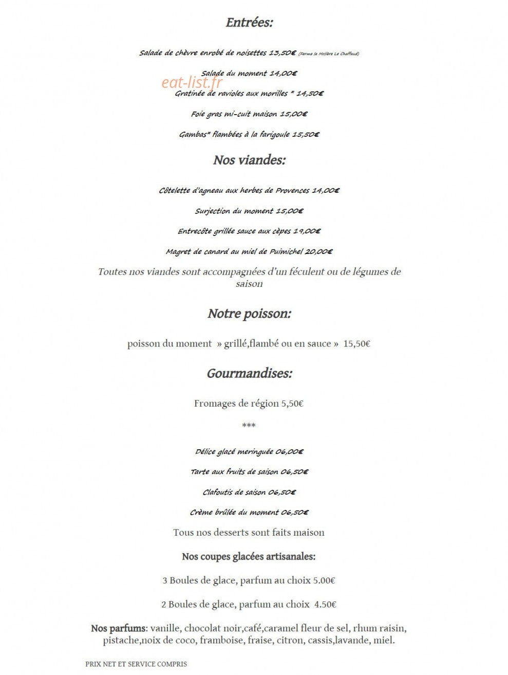 Les Lavandins — carte page 1