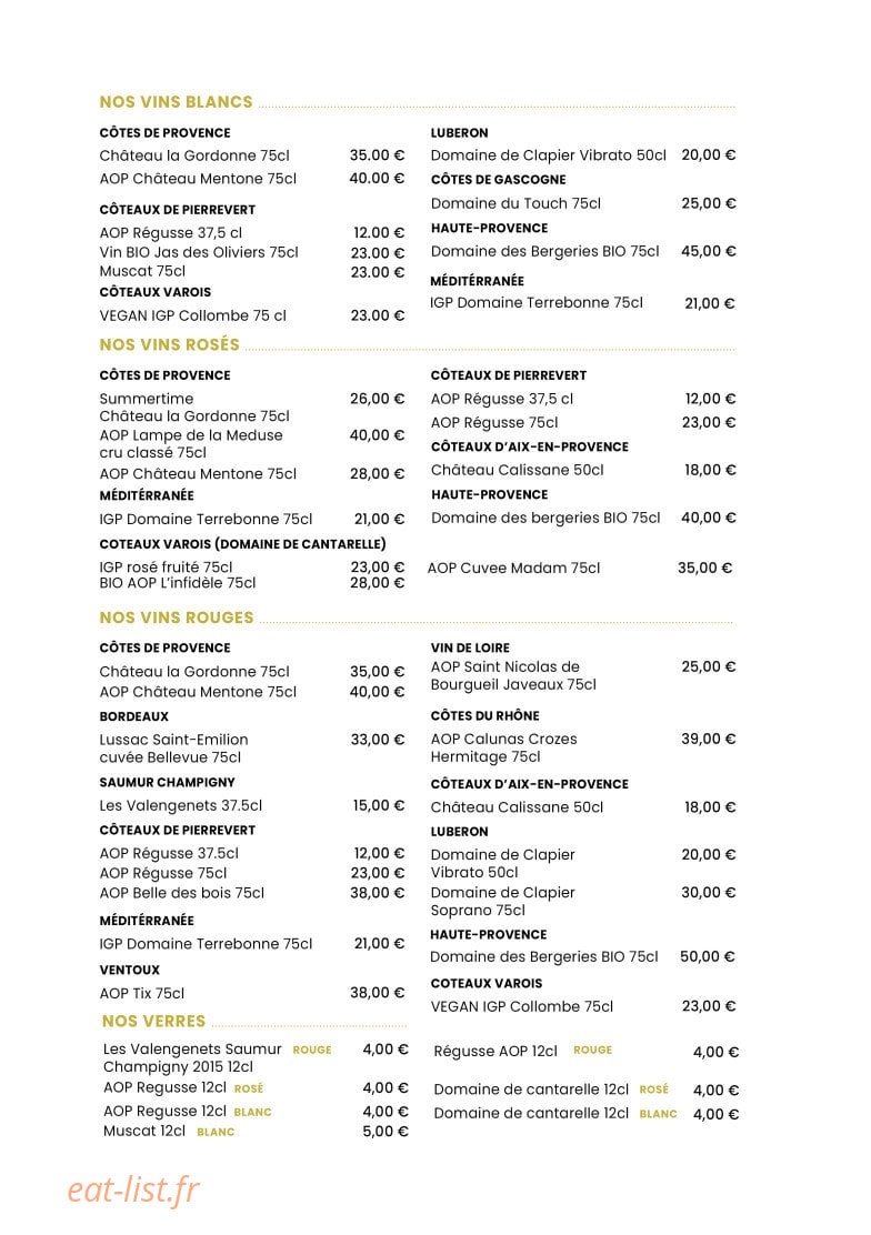 Bistrot du Casino — carte page 4