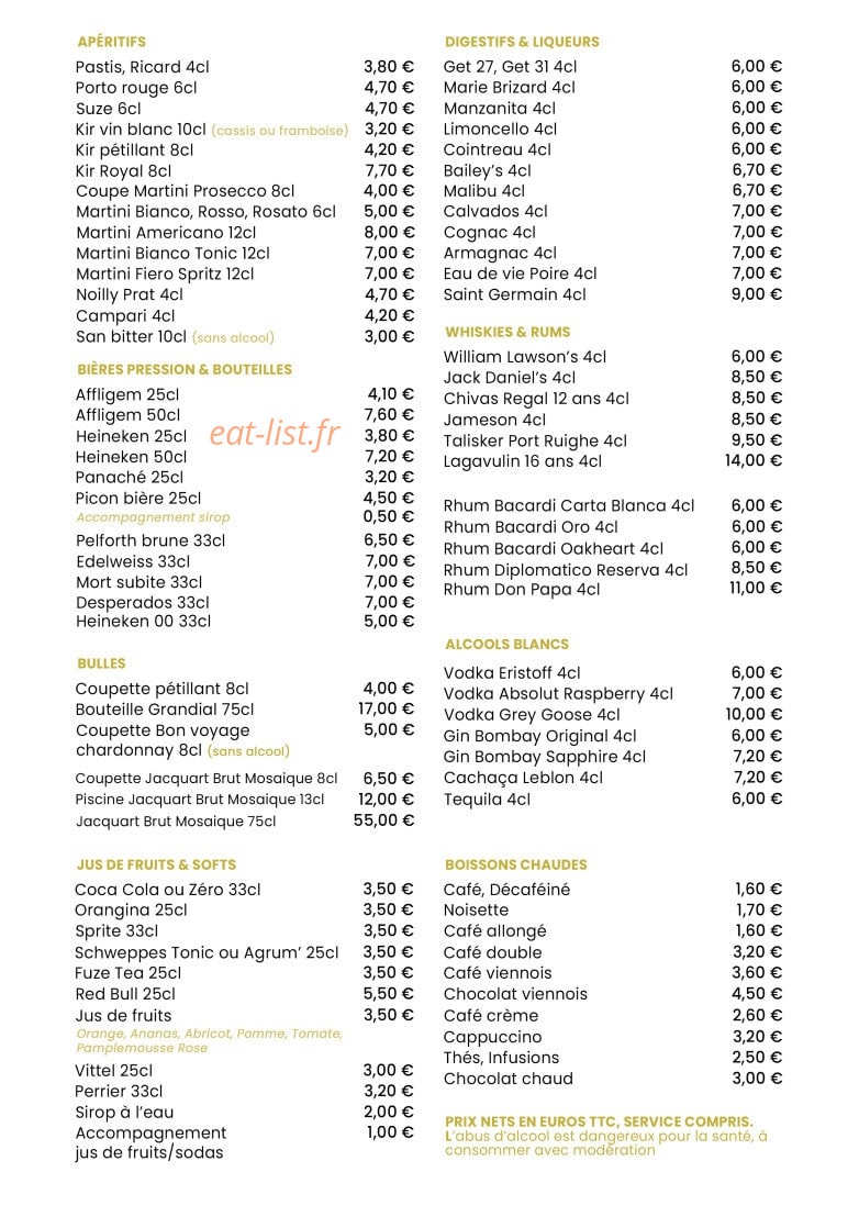 Bistrot du Casino — carte page 3