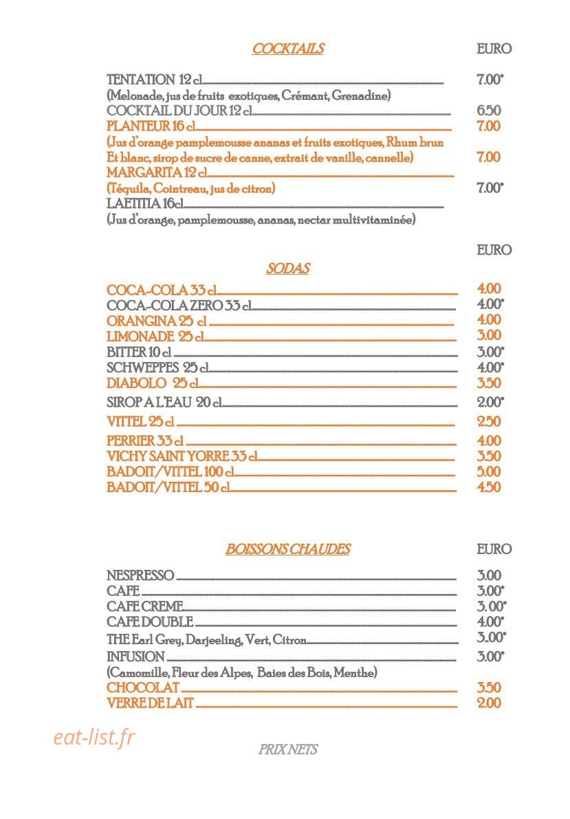 La Crémaillère — carte page 4