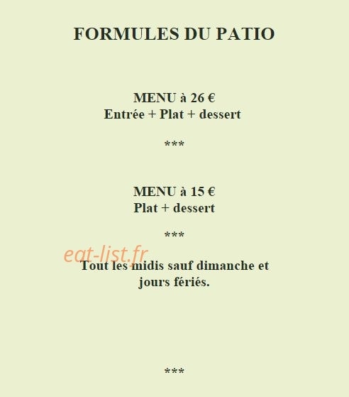 Le Patio — carte page 2
