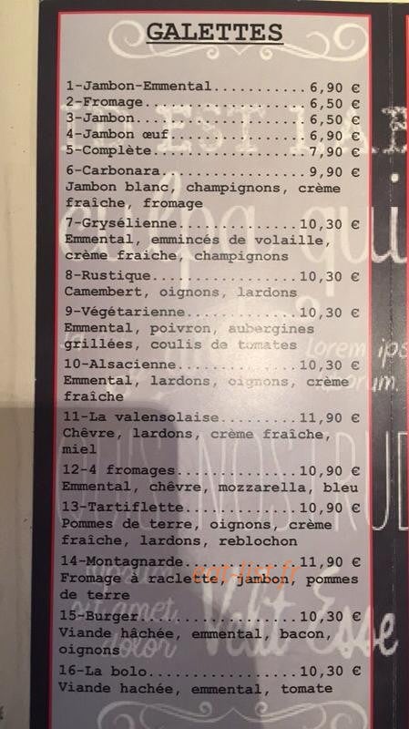 Le Temps d'une Crepe — carte page 3