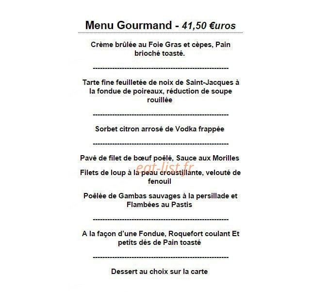 Restaurant la Caverne — carte page 3