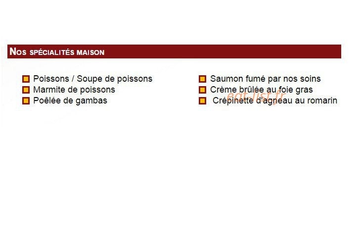 Restaurant la Caverne — carte page 4