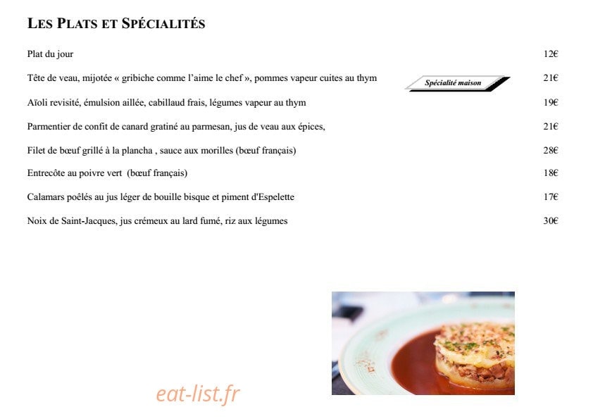 Restaurant les Alpes — carte page 3