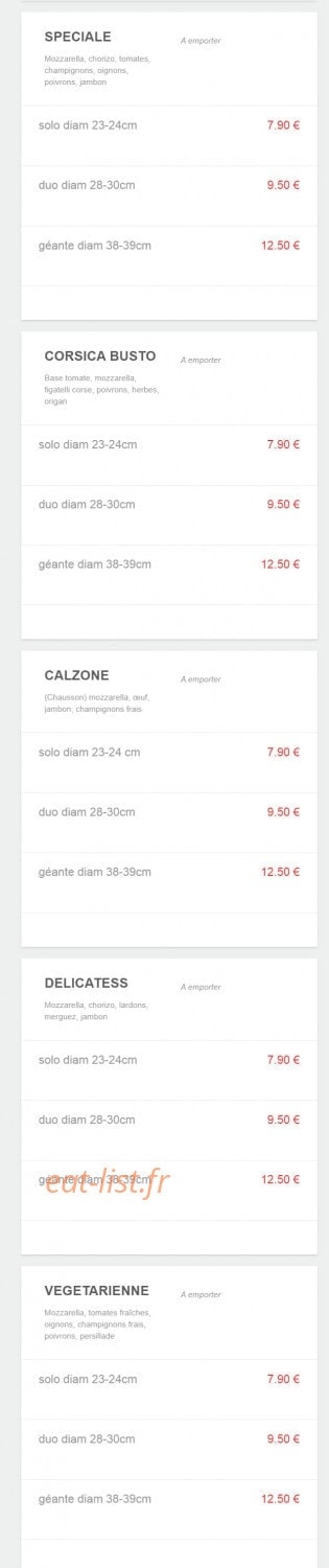 7 pizza — carte page 12