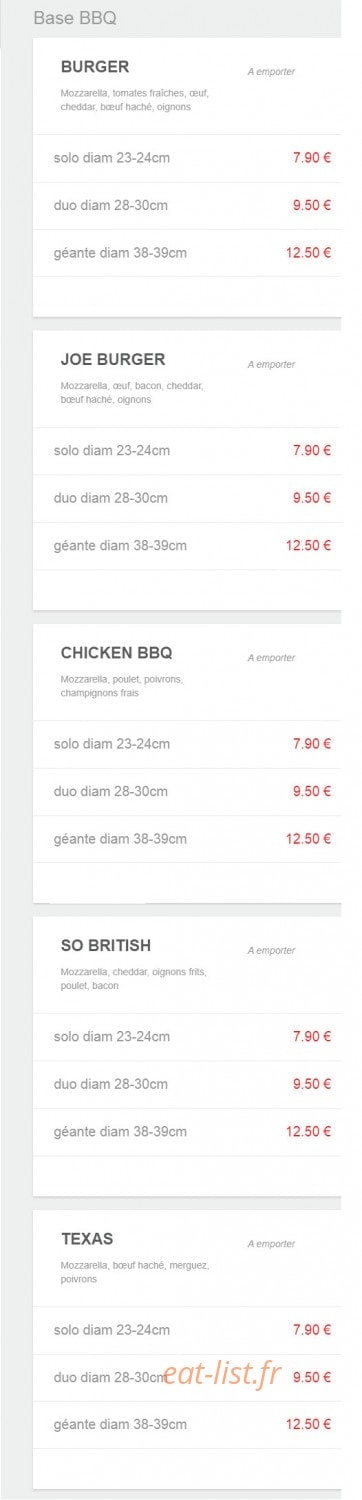 7 pizza — carte page 14