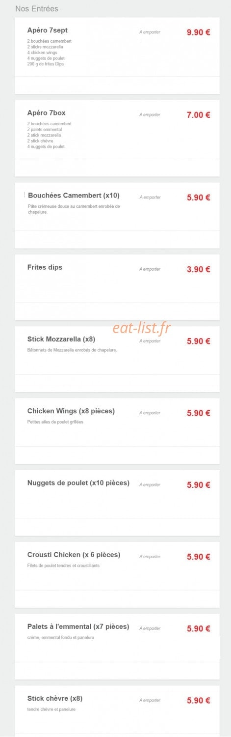 7 pizza — carte page 5
