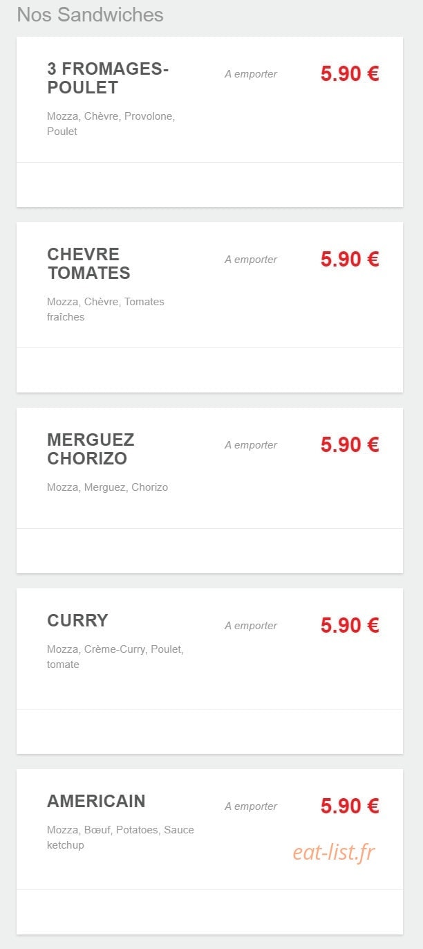 7 pizza — carte page 18