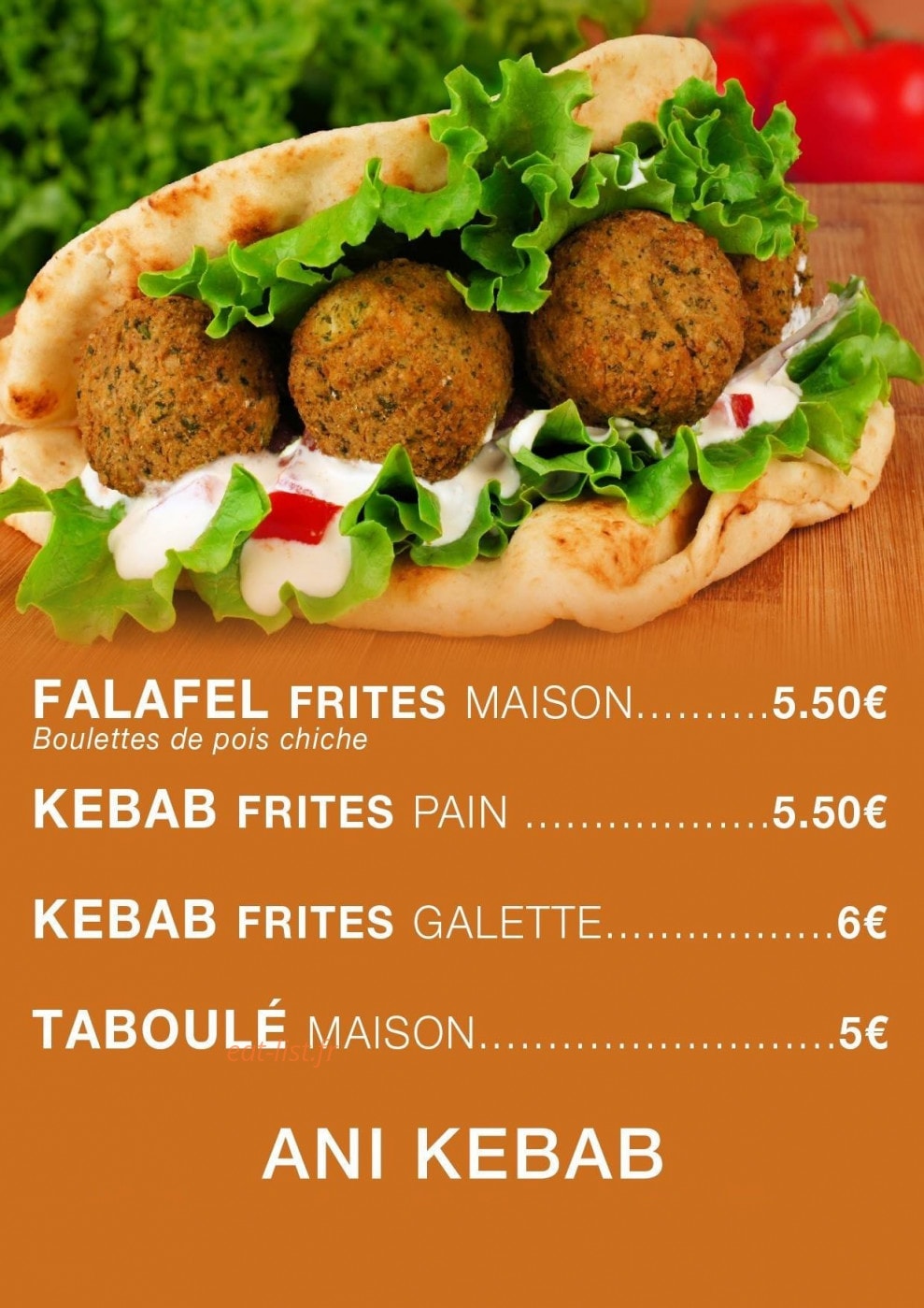 Ani Kebab — carte page 1