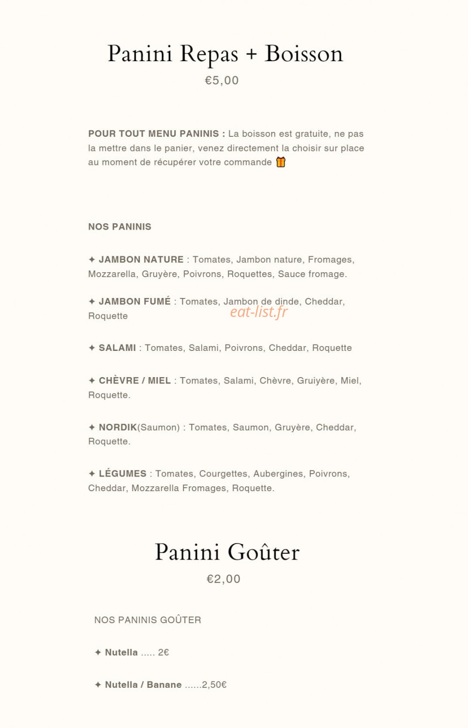 Baraka Pizza — carte page 3