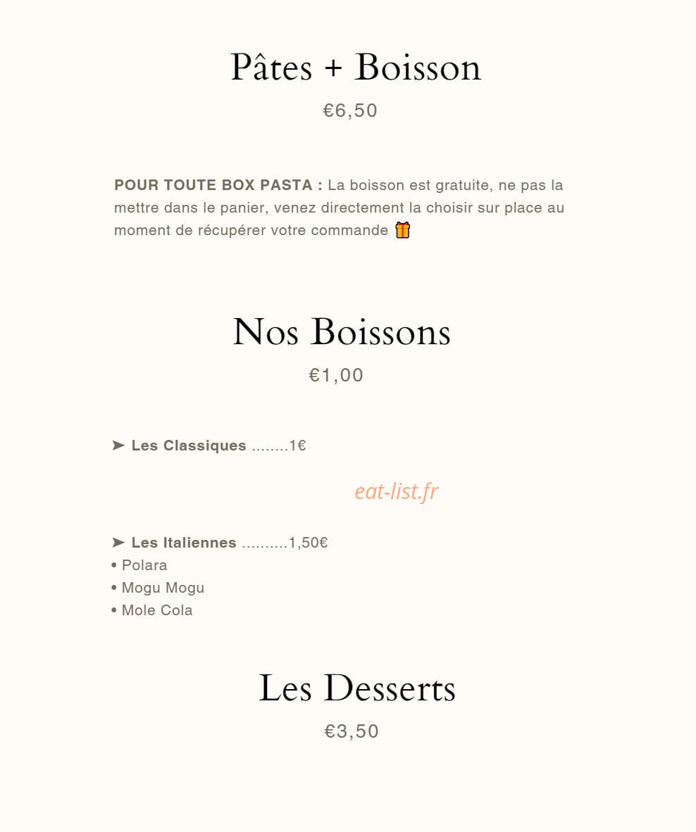 Baraka Pizza — carte page 4