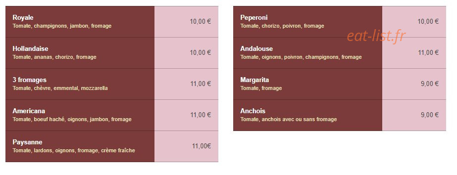 Café Restaurant L'Oregon — carte page 3
