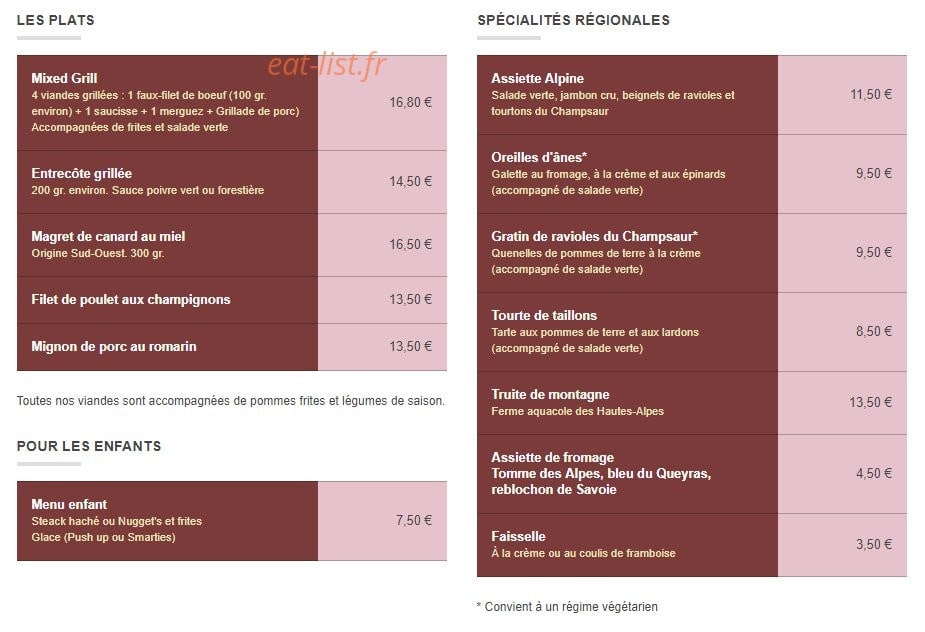 Café Restaurant L'Oregon — carte page 2