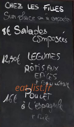 Chez Les Filles — carte page 1