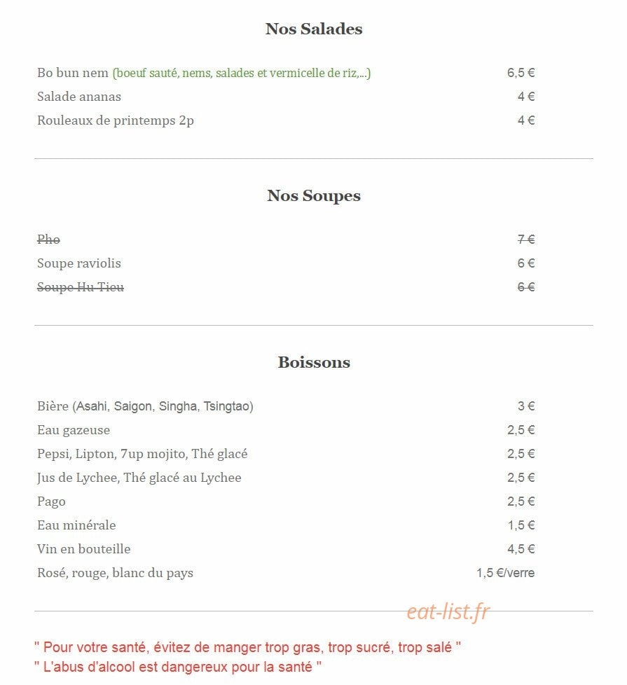 Chez Nguyen — carte page 2
