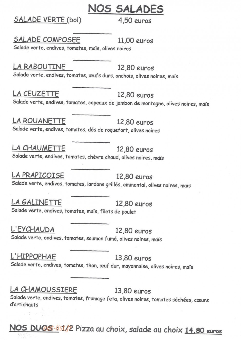 L'Hippophae — carte page 10