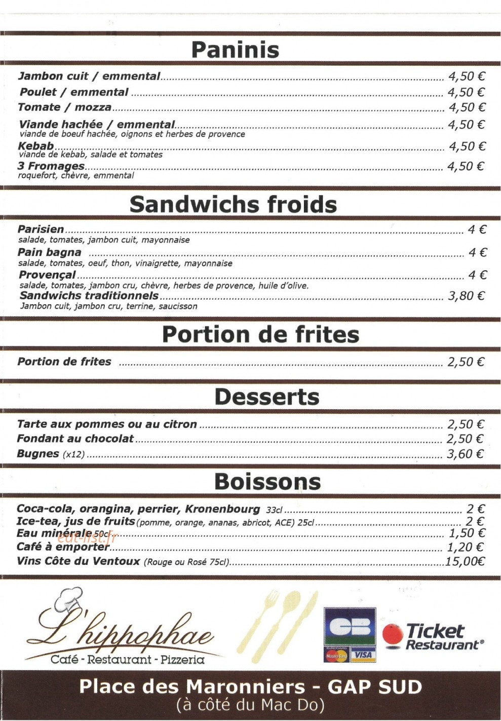 L'Hippophae — carte page 3