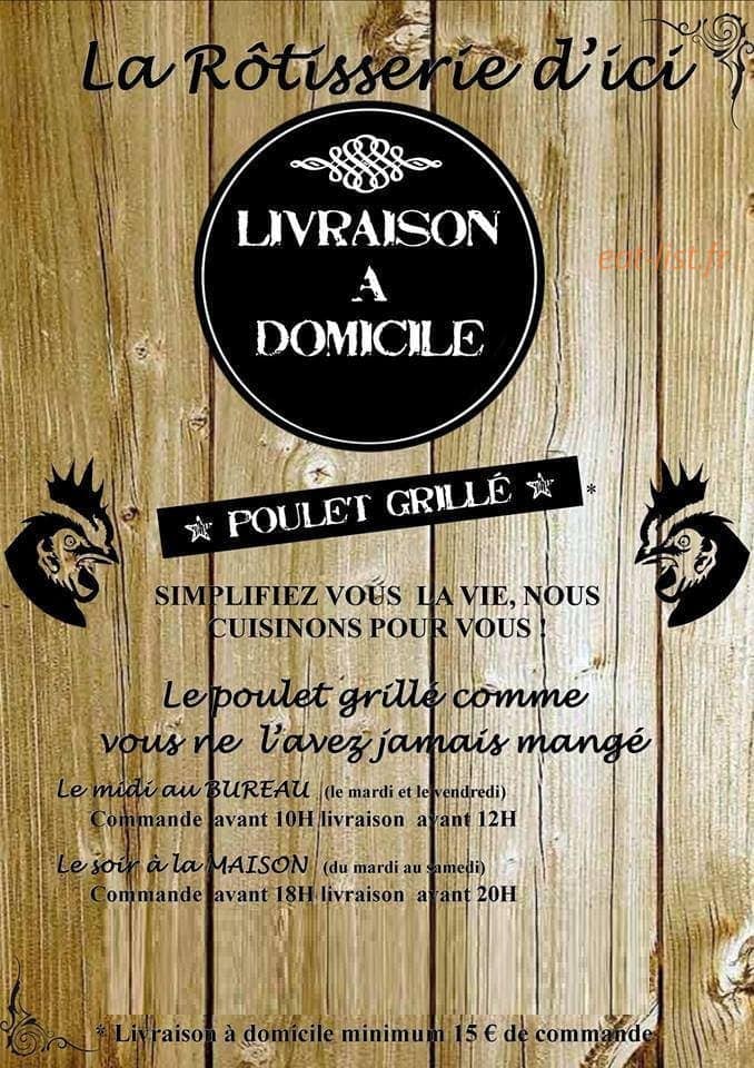 Carte et menu de La rôtisserie d'ici à Gap — La carte et menu du rôtisserie d'ici à Gap