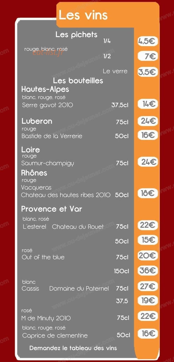 Le Bistrot Gapencais — carte page 6