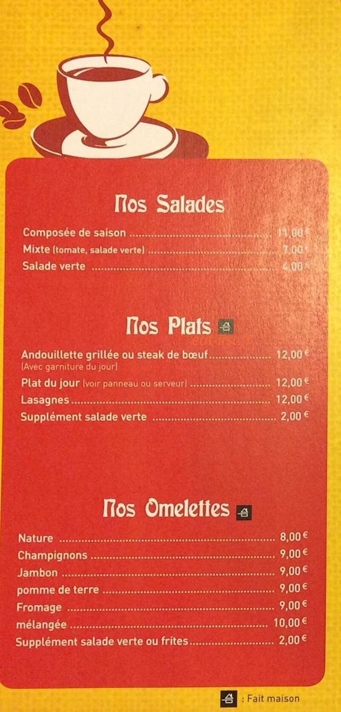 Le Café Crème — carte page 1