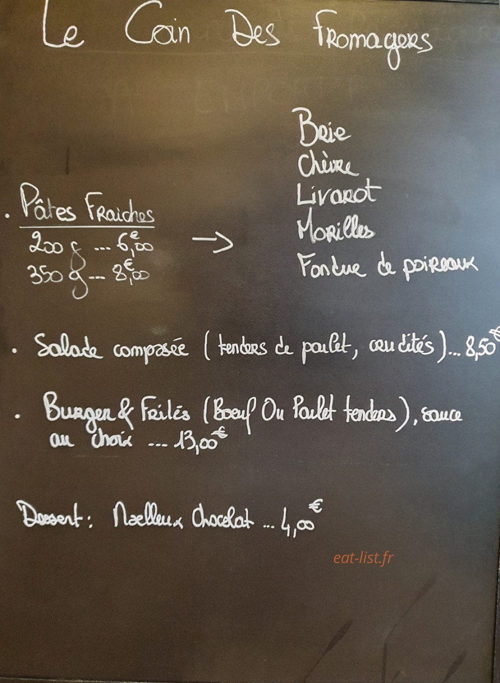 Le Coin Des Fromagers — carte page 1