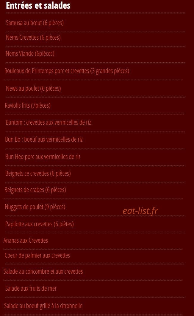 New SaÏgon — carte page 2