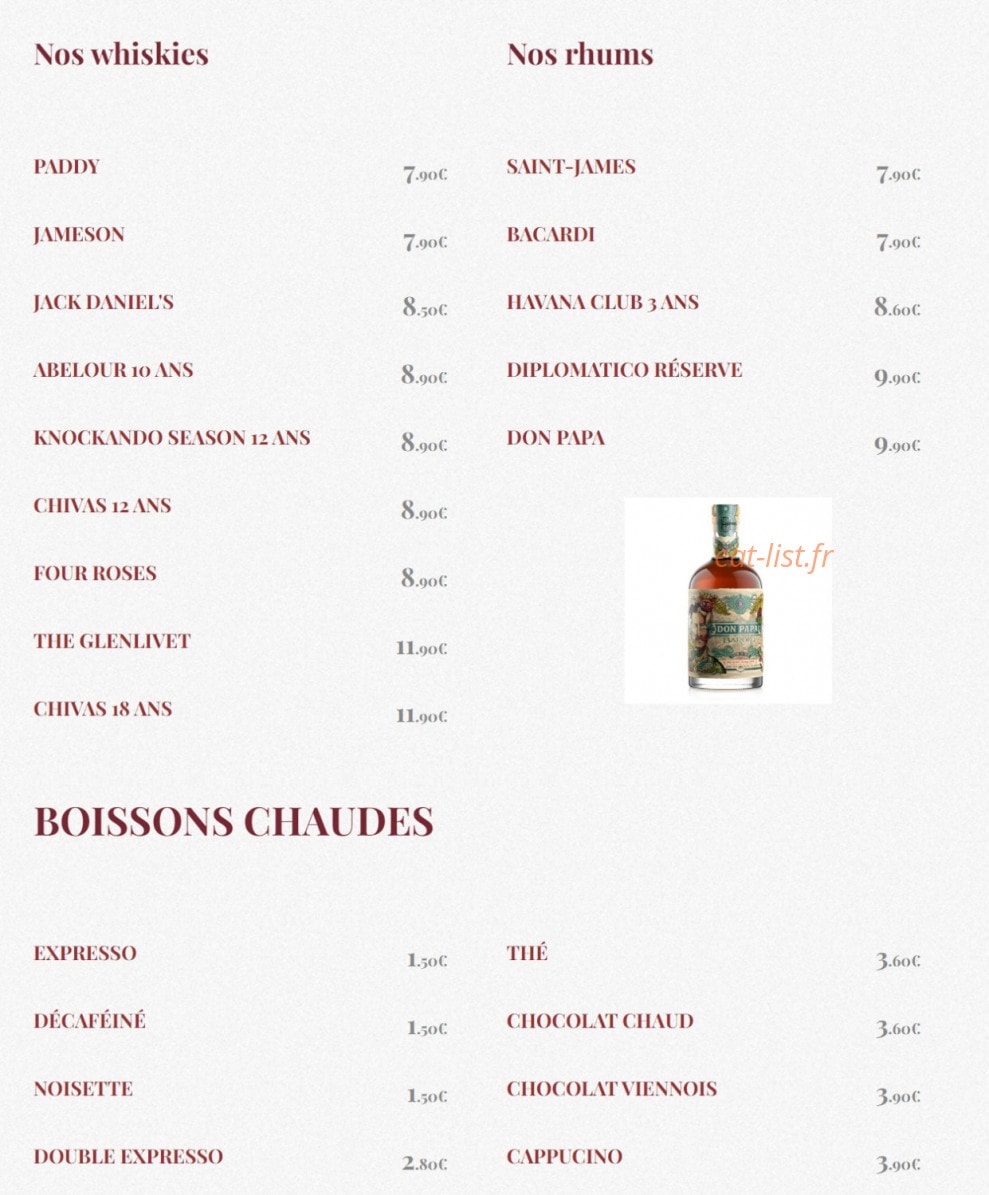 O' Tavern — carte page 12