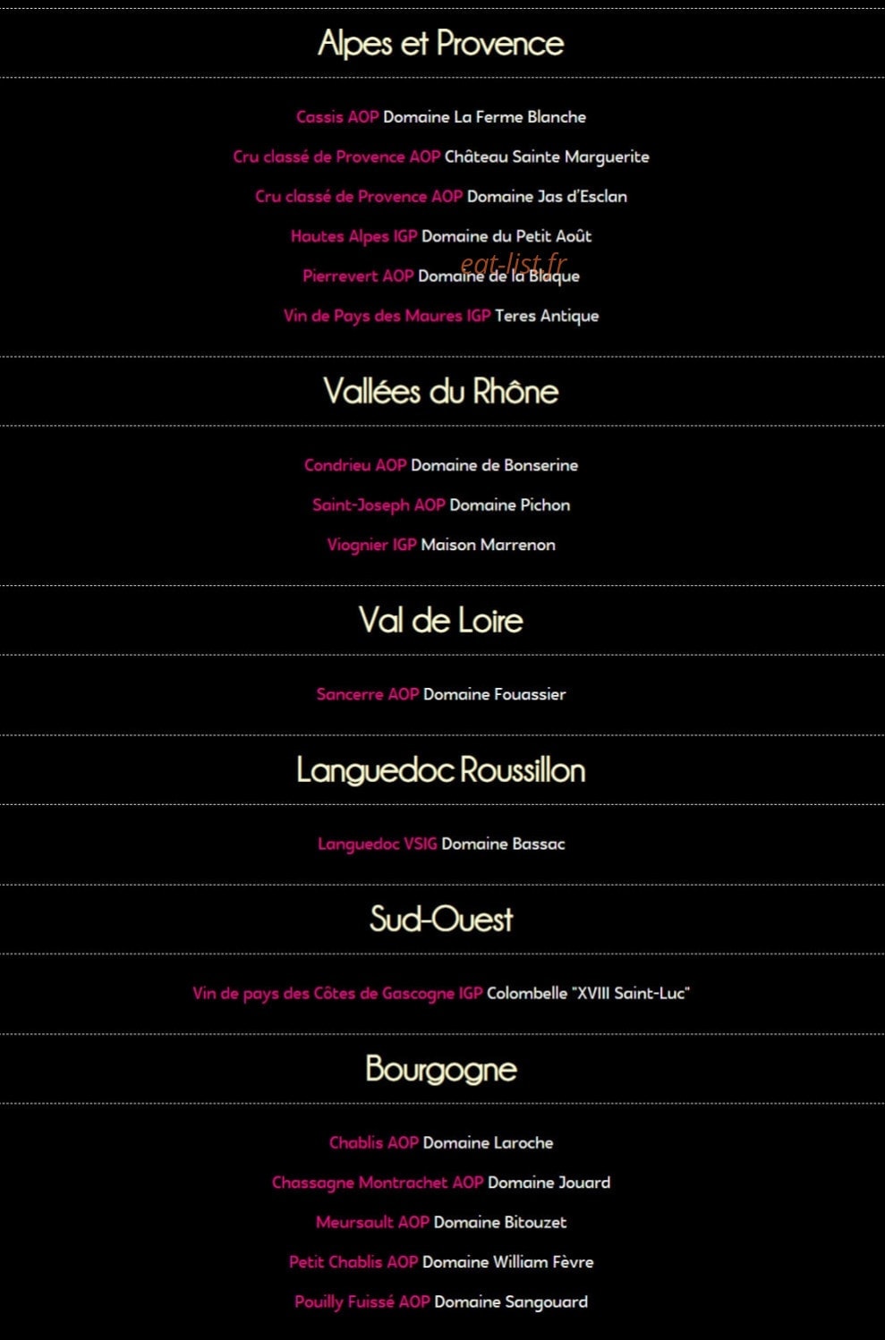 L'Auberge de Pelleautier — carte page 6