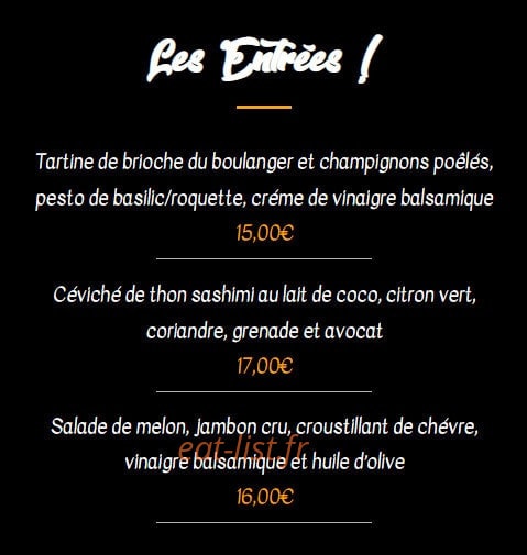 À Vos Papilles — carte page 1