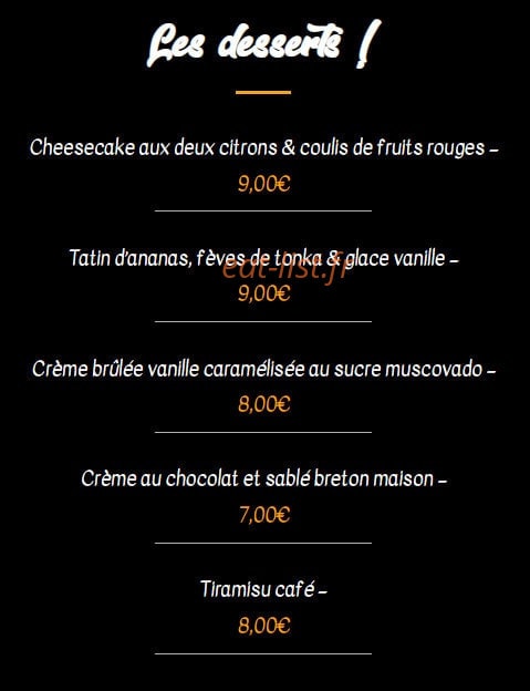 À Vos Papilles — carte page 9