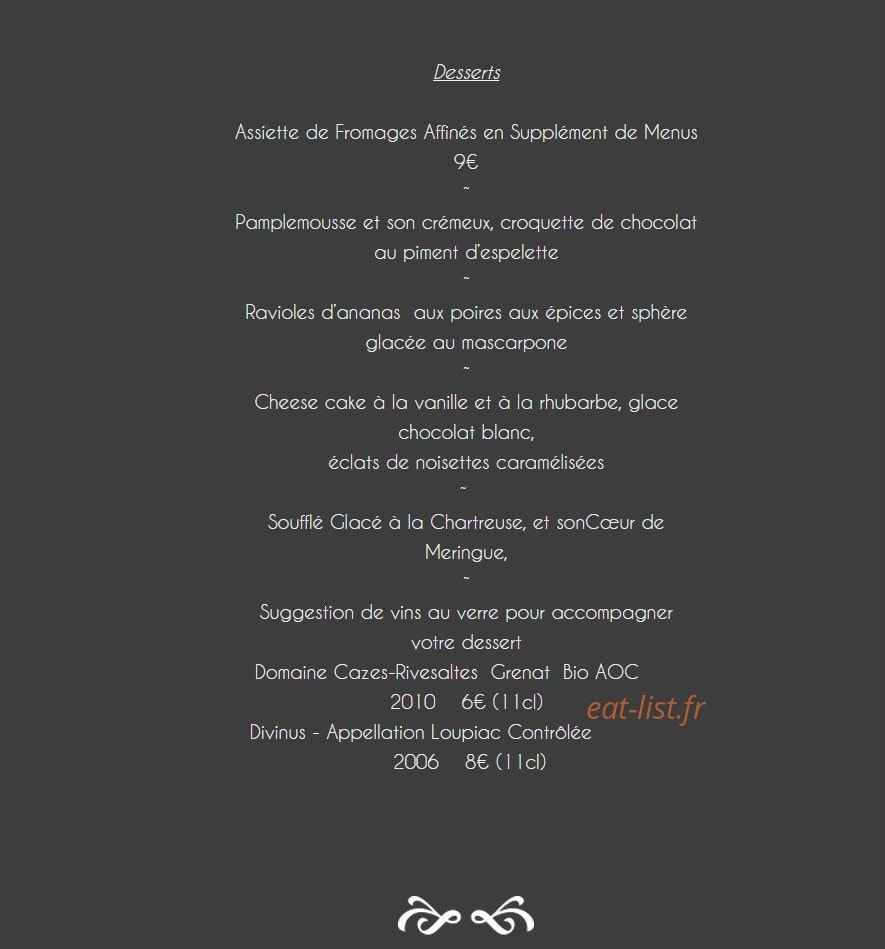 Au plaisir ambré — carte page 4