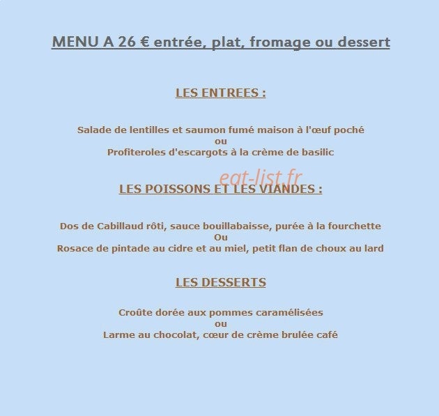 Auberge de Catherine — carte page 1