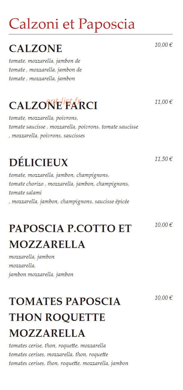 Capricciosa — carte page 8