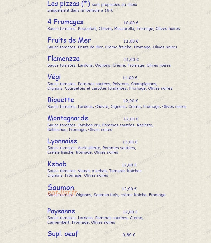 Le Chalet — carte page 3