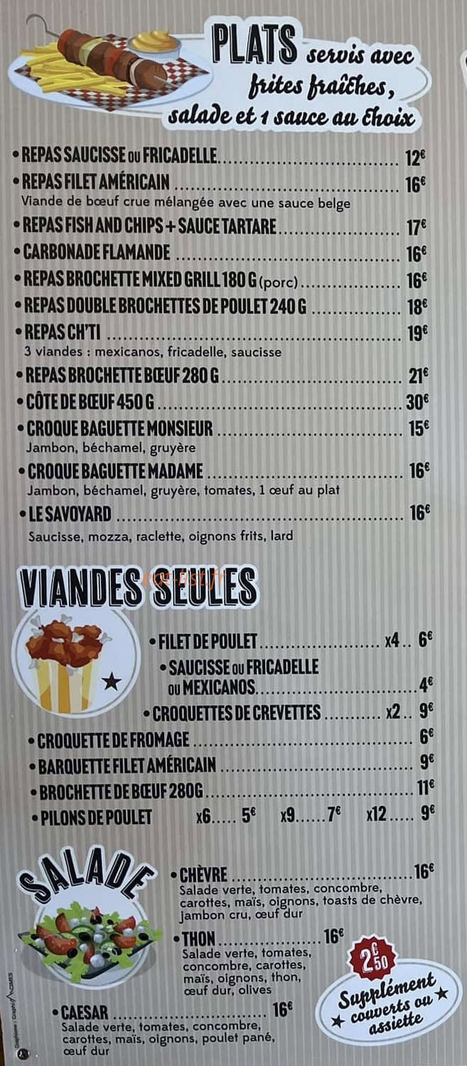 Le Champ de Mars - Bar Friterie — carte page 1