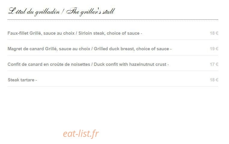 Le Gavroche — carte page 11