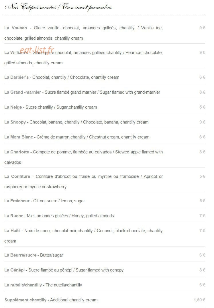 Le Gavroche — carte page 13