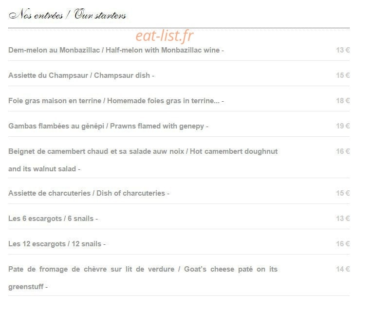 Le Gavroche — carte page 6