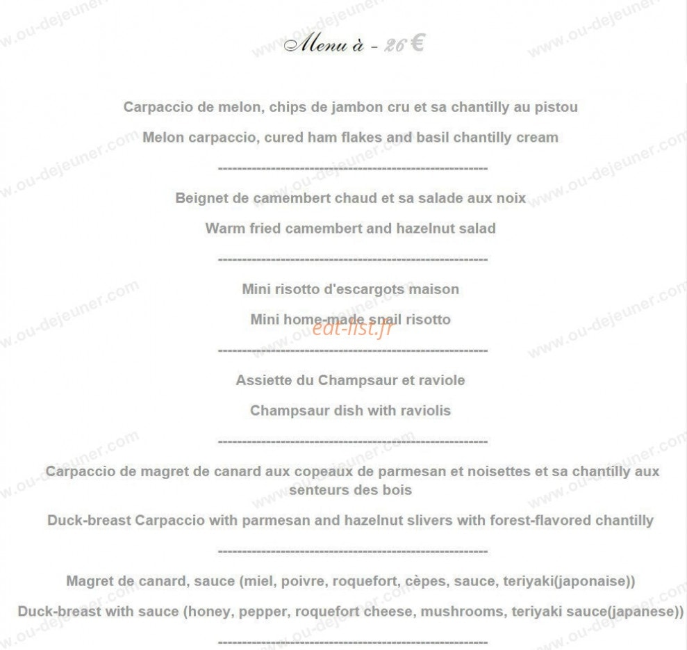 Le Gavroche — carte page 3