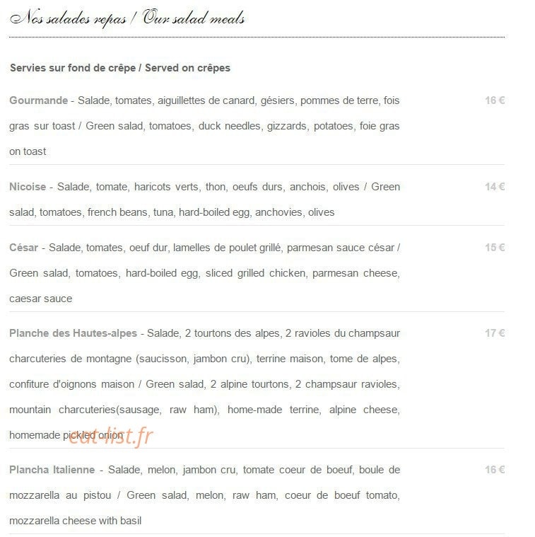 Le Gavroche — carte page 9