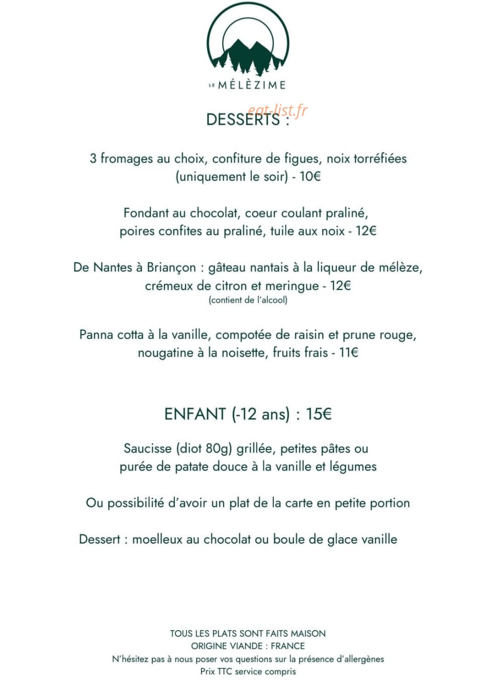 Le Mélèzime — carte page 2
