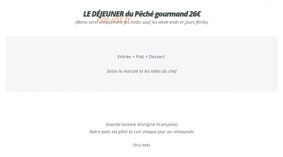 Le Péché Gourmand — carte page 4