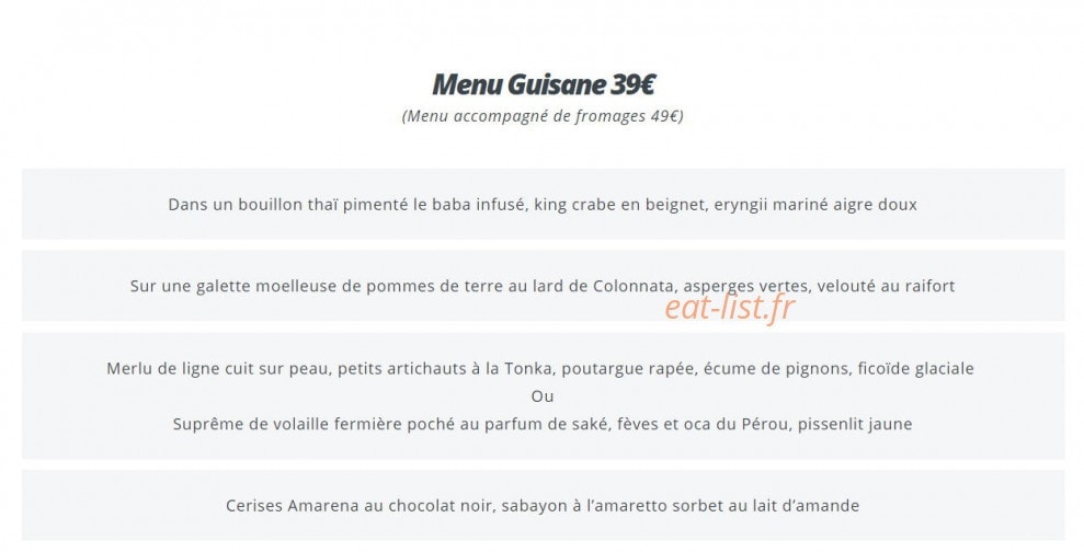 Le Péché Gourmand — carte page 1